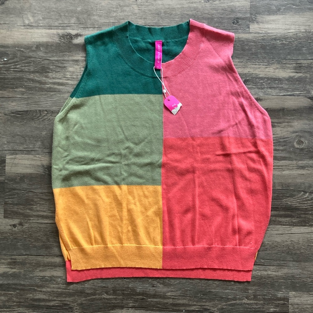 Zaket & Plover lightweight knit colorblock vest. Size S